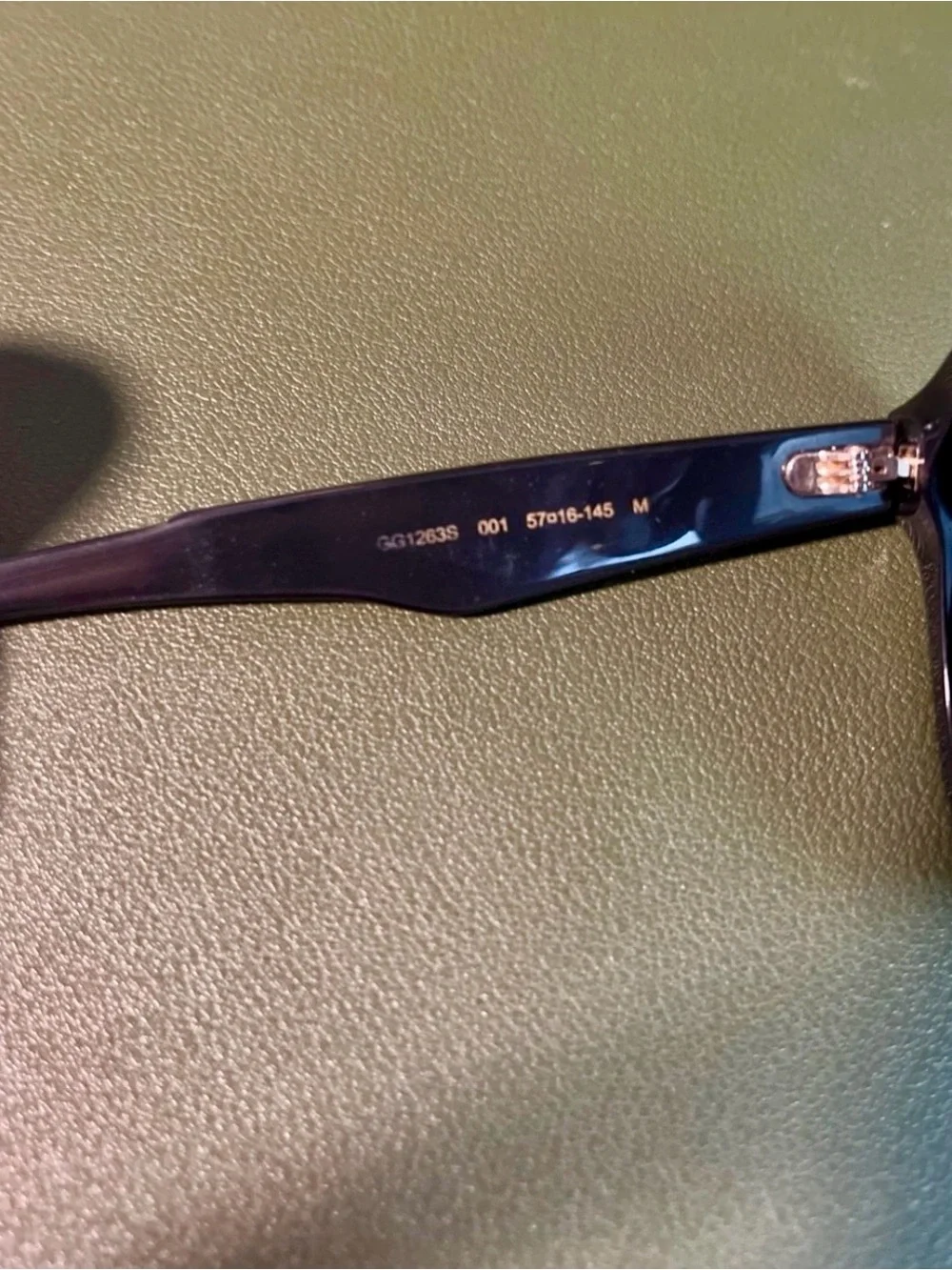 Gucci Men's Black Sunglasses with Gold Detail